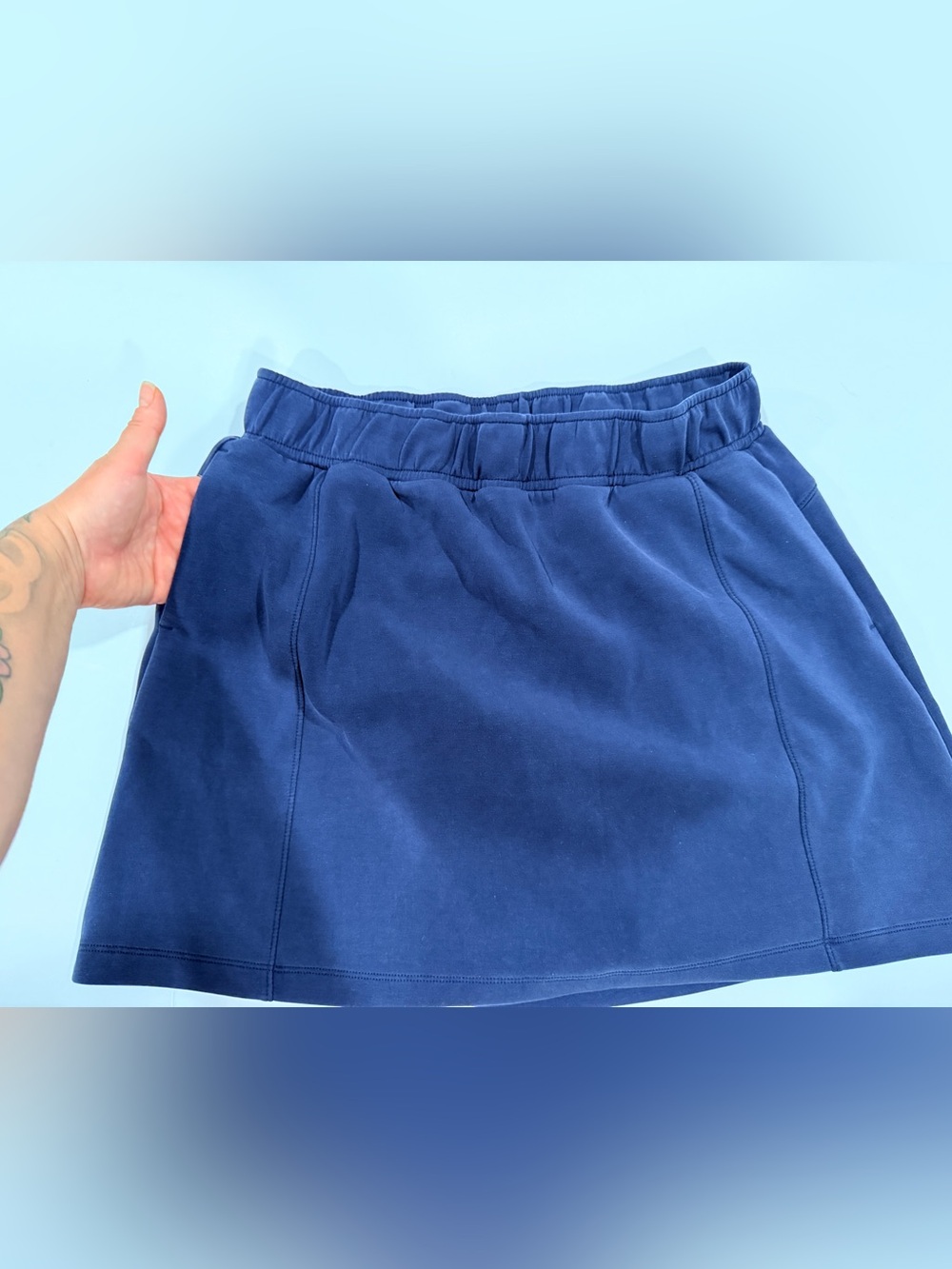 Mondetta Navy Elastic-Waist Mini Skirt (0023) - Picture 2 of 8